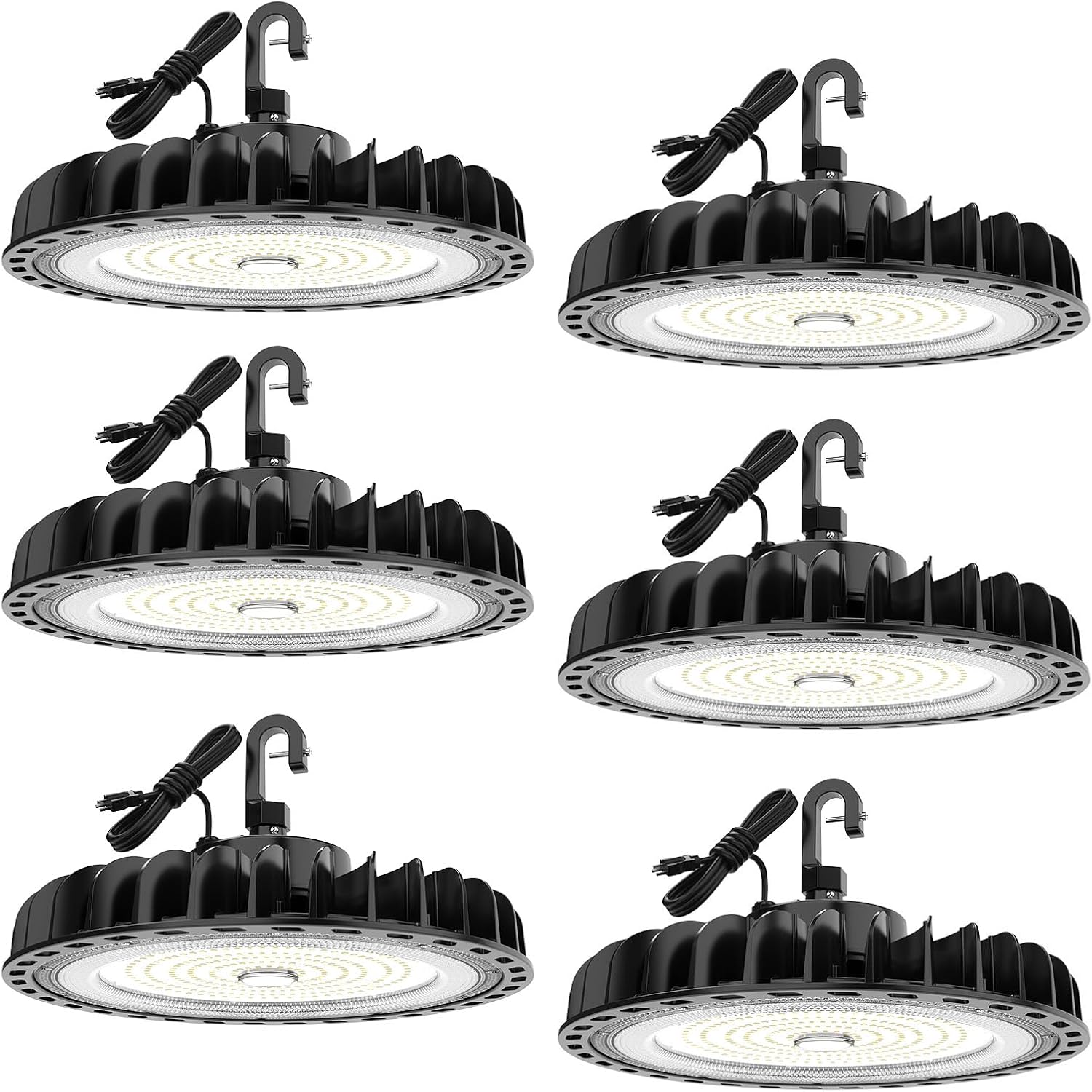HYPERLITE 6pack 205W UFO High Bay Lights,5000k Daylight 28700LM High