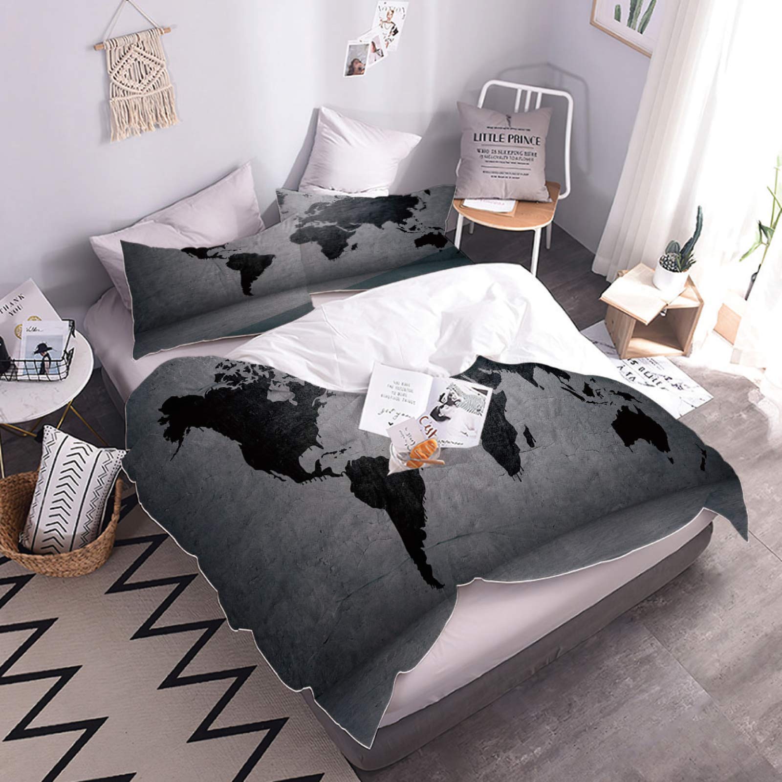 Set Copripiumino Singolo 135x200 Cm Con Stampa Tigri 3D, Microfibra, Con 2 Federe 50x80 Cm