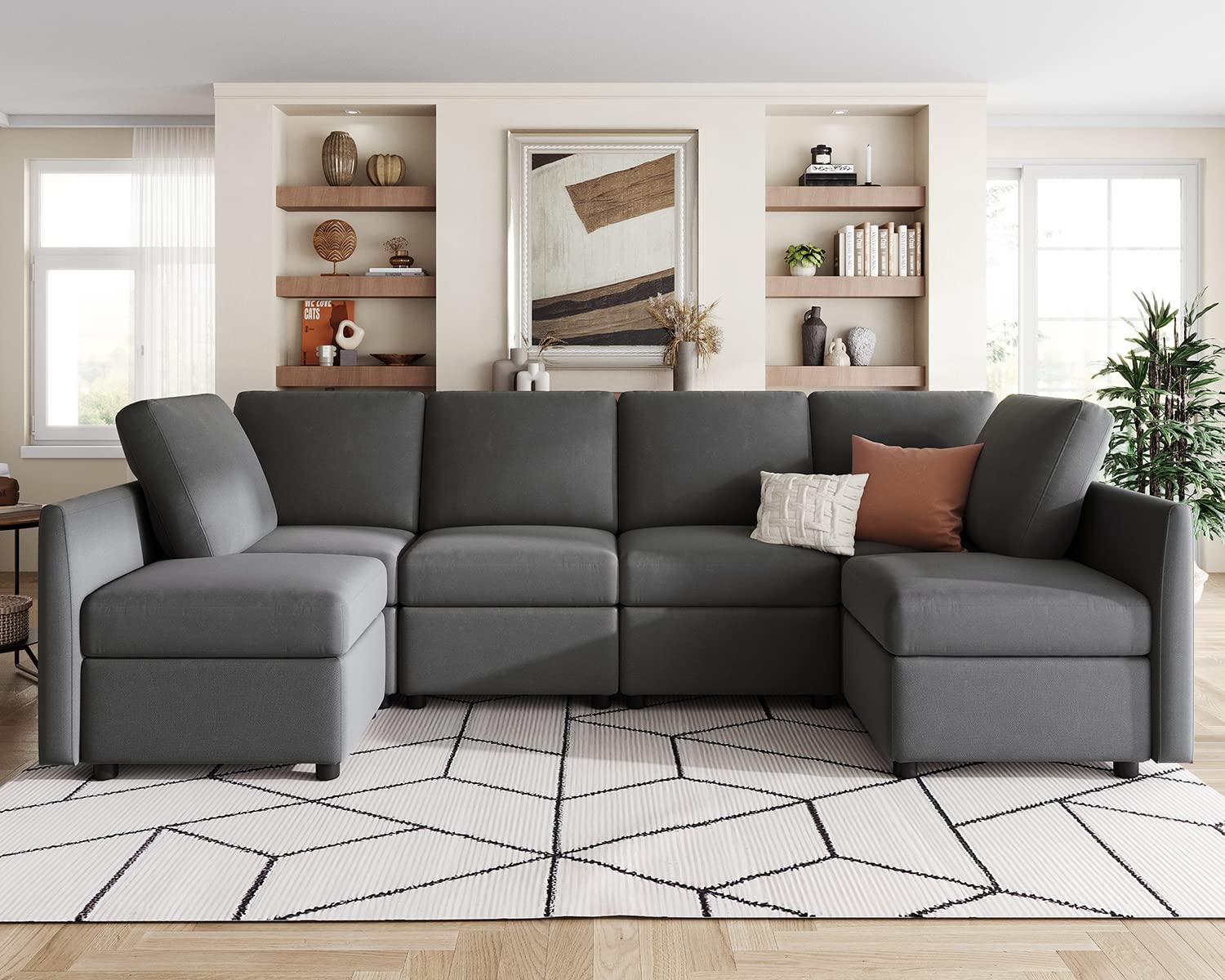 Buy LINSY HOME Modular Sectional Sofa, Convertible U Shaped Sofa Couch