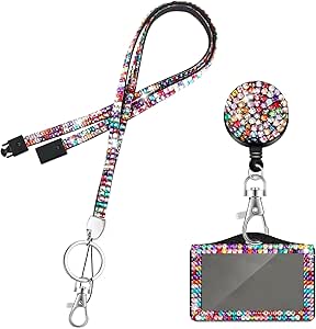 Cordino Portabadge Con Strass - Retrattile, Per Carte Identificative - Foto 3