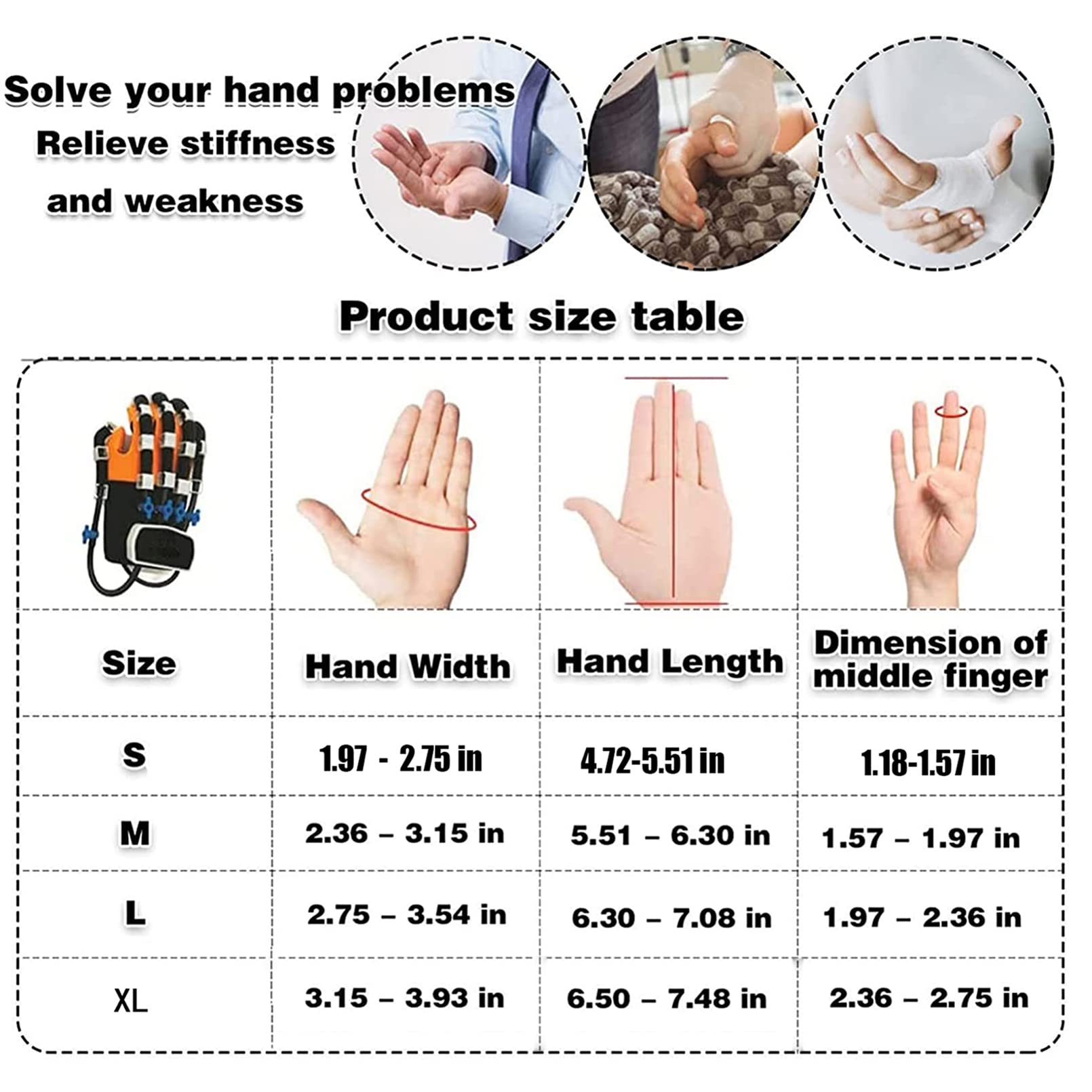 Hemiplegia Finger Rehabilitation Trainer Rękawice robota Trening palców Skok Szyna ręczna do rehabilitacji obu rąk (rozmiar: kod S, kolor: lewa ręka) (kod S prawej ręki)