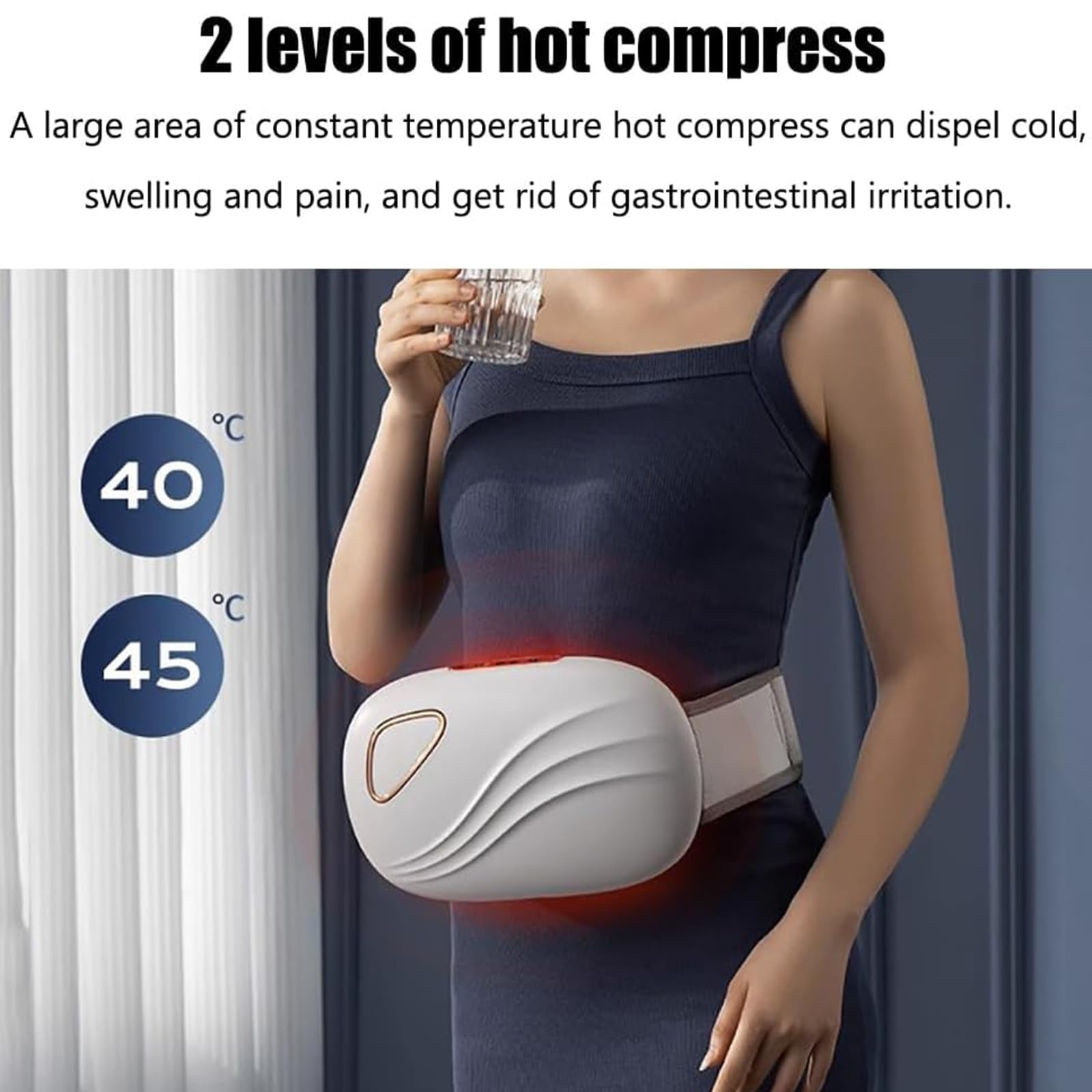 X&Z-XAOY Cintura Elettrica per Il Massaggio del Ventre con Timer Massaggiatore per Addome Bianstone Regolazione della velocità A 3 velocità 2 Livelli di Compressione Calda E 3 modalità