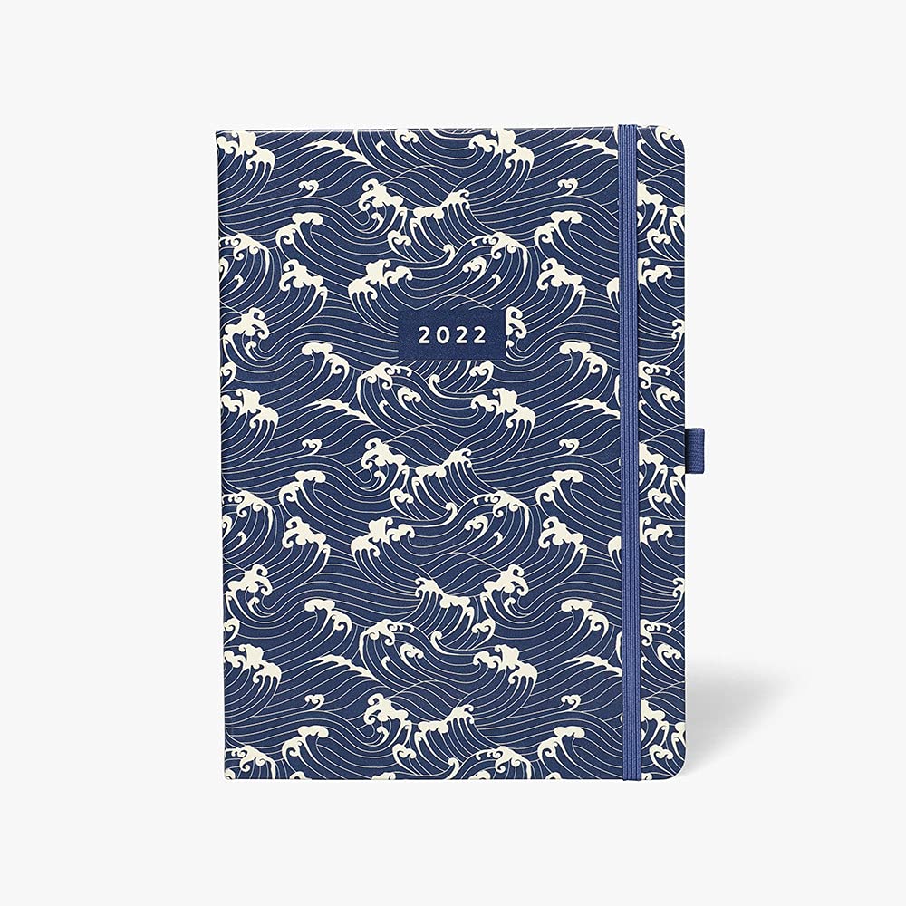 Paperchase Agenzio Navy Waves Large Diary 2022, Daily Planner Buy