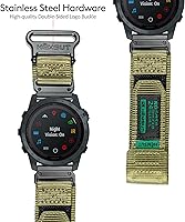 Vista 5 de Compatible con la Correa de Reloj Garmin, Correa Deportiva de Nylon Super Resistente con Diseño de Bucle Tejido