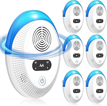 Ultrasonic Pest Repeller Indoor, Mouse Repellent, Pest Control, Pest Repellent for Home,Kitchen, Office, Warehouse, Hotel 6 Packs
