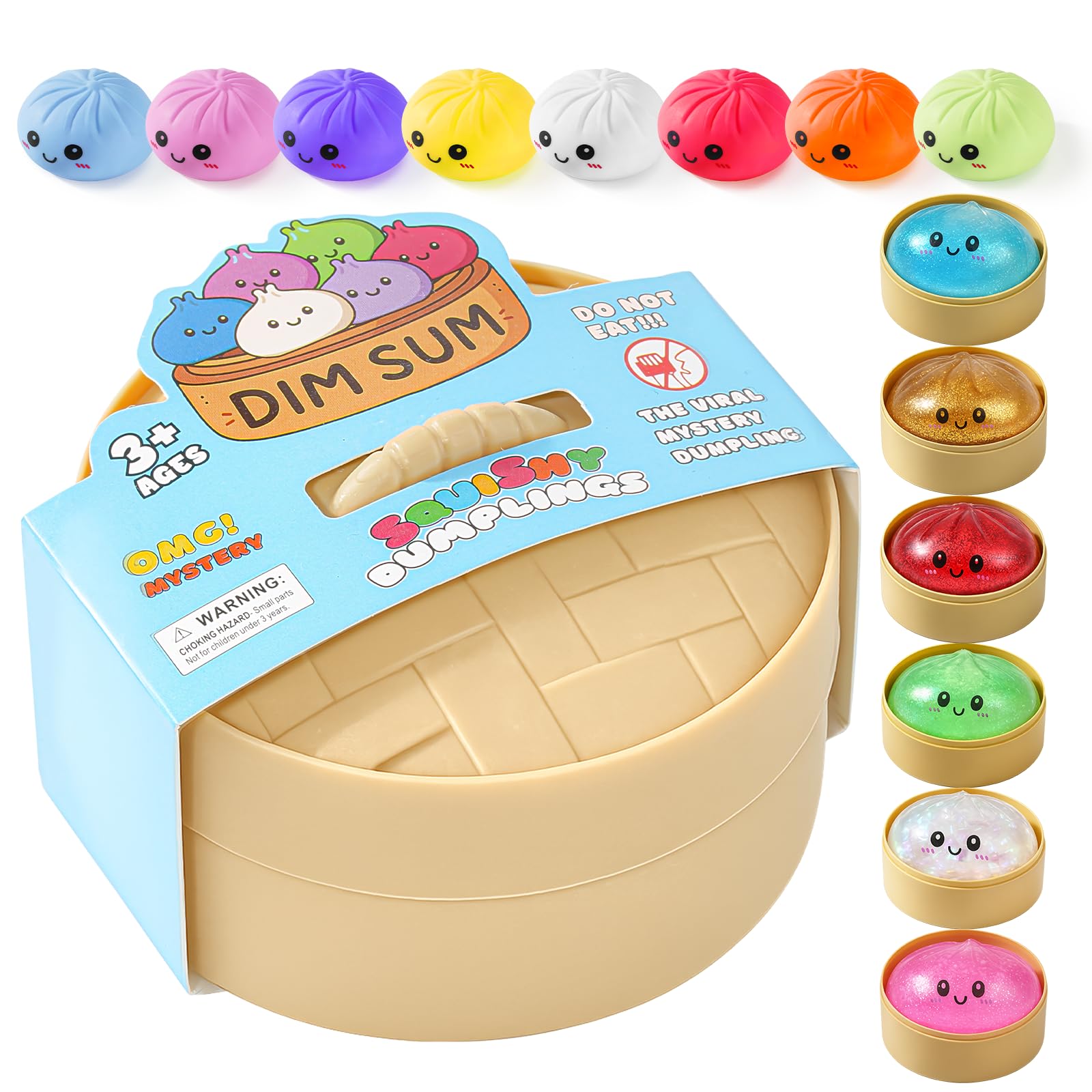 Photo 1 of Dumpling Squishy Mystery Box, Random 1 of 14 Colors, Cute Squishy Dumpling Toy, Soft Stretchy Squeeze Toy, Sensory Fidget Toys for Anxiety Relief, Perfect for Party Favors, Birthday Gifts & Desk Toys