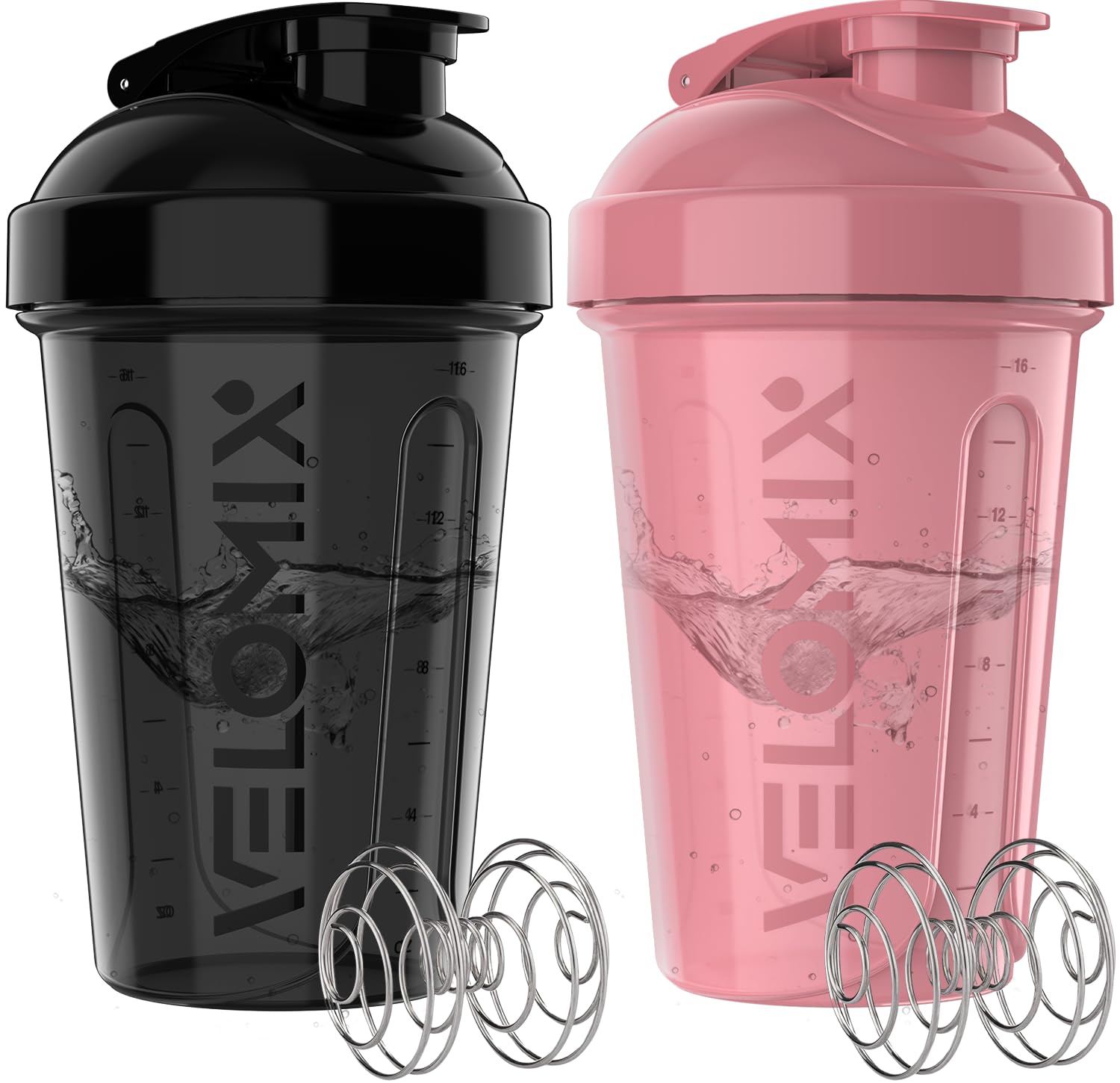 VELOMIX 2 Pack 20oz Protein Shaker Bottle for Protein Mixes, Clear Prime — Amazon image 9