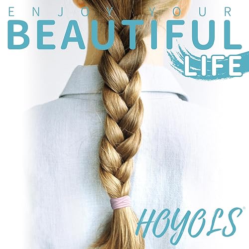 Miniatura 8 de Hoyols Bandas elásticas para el cabello para mujer, bandas elásticas de 0.157 pulgadas (0.157 in), soportes para cola de caballo para bandas gruesas