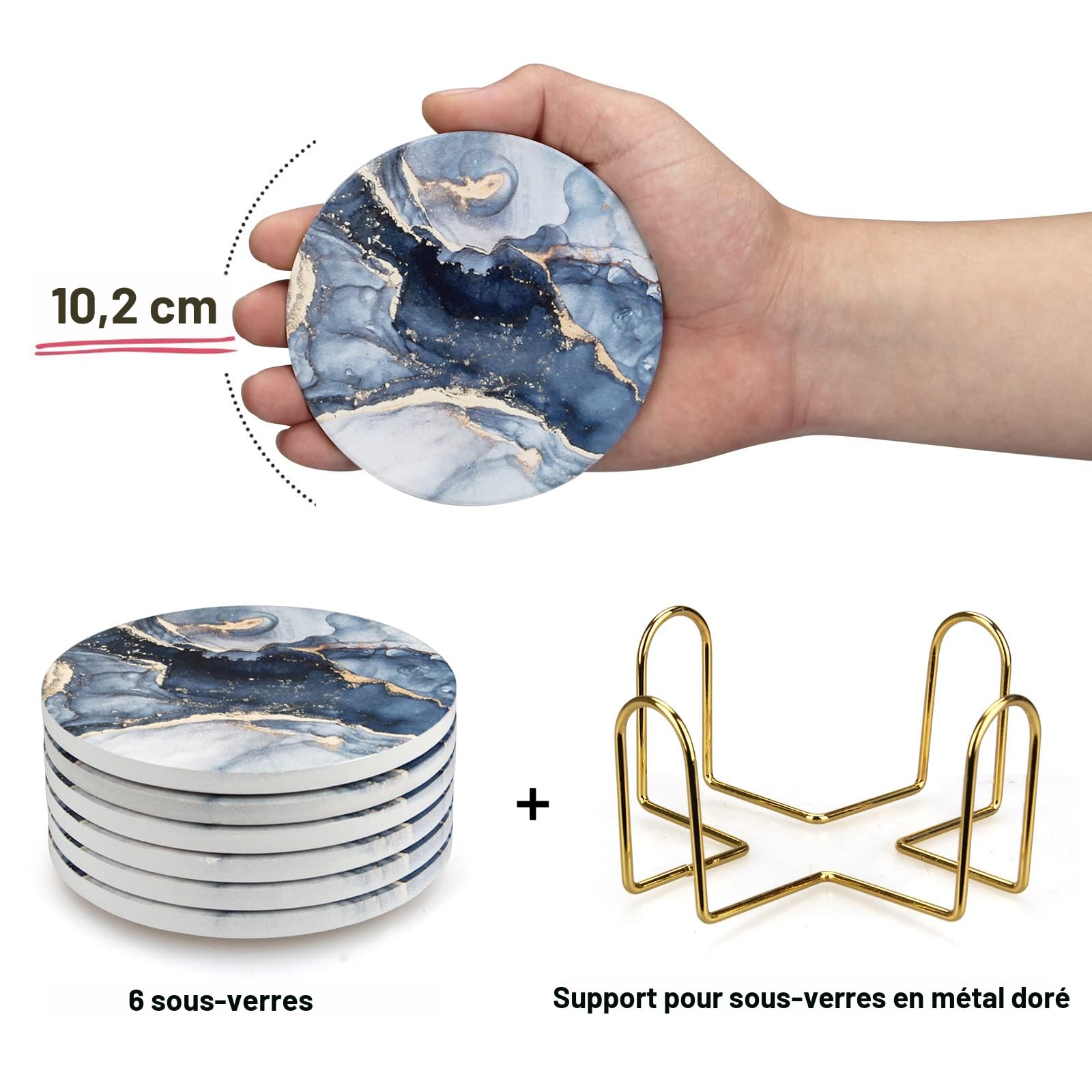 Lot De 6 Dessous De Verre En Silicone Avec Support, Dessous De Verre