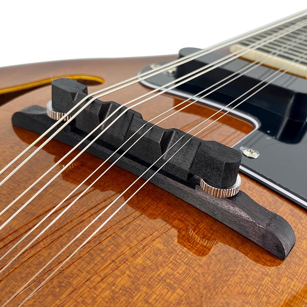 Mandoline Acoustique-Électrique Style A Corps Mohagany 8 cordes Kit complet pour scène Arqué Trous F Corps avec sac de transport, câble, cordes, sangle, médiators et chiffon de polissage