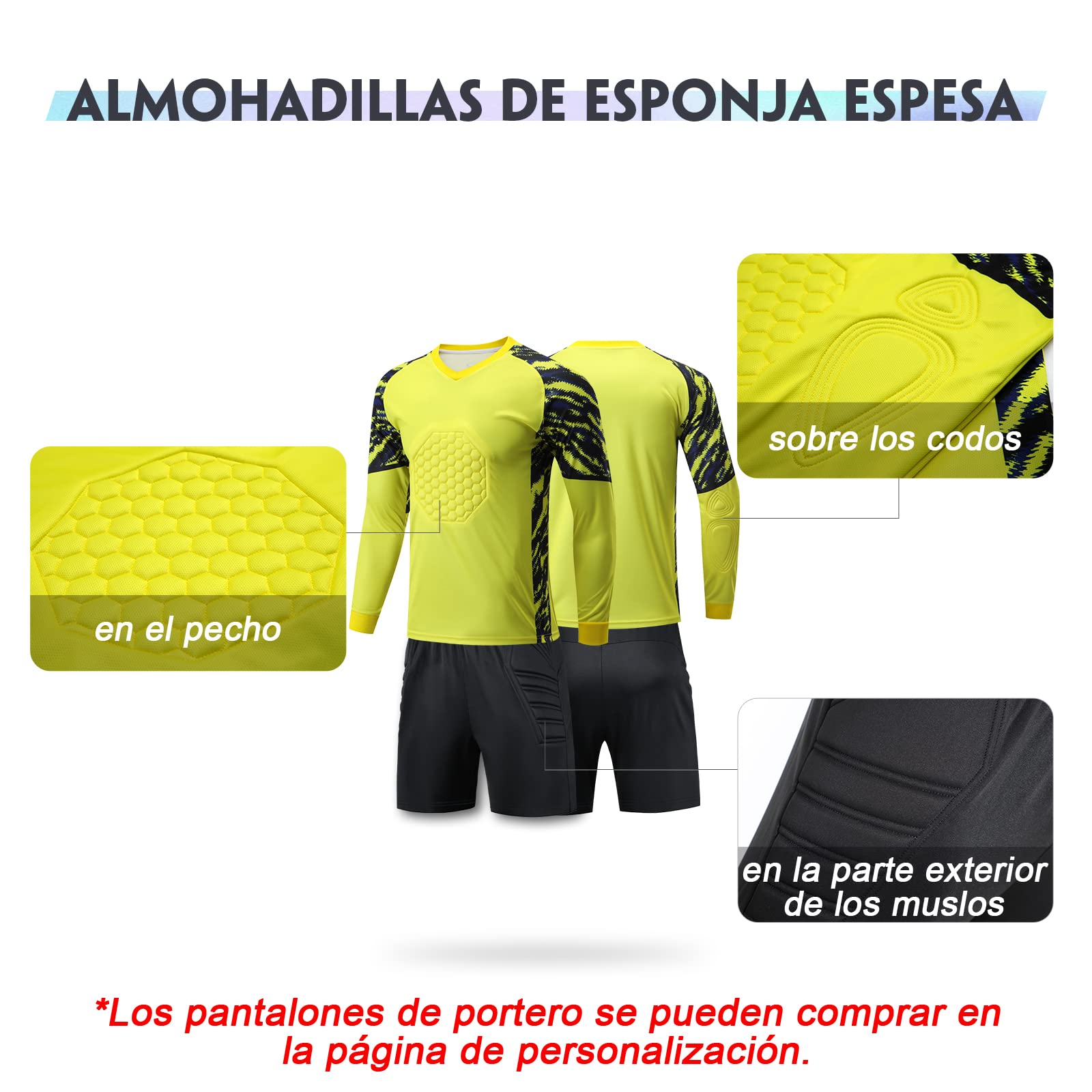 Personalizada Camiseta de Futbol y Pantalon de Portero para Niño con Tu Nombre y Número