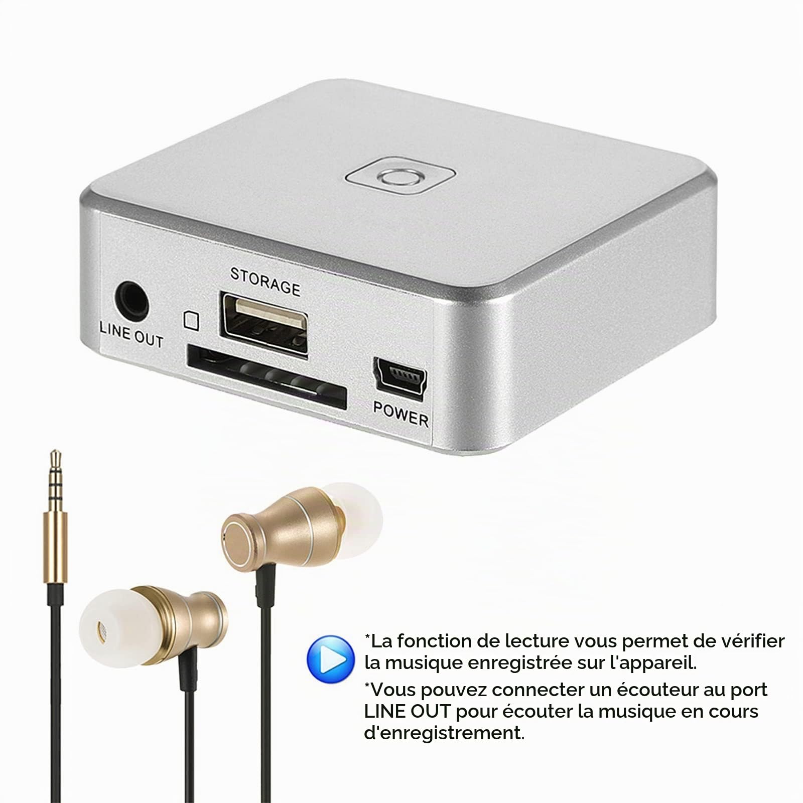 Cassette de Capture Audio, Convertisseur Enregistreur CD MP3, Numériseur de Musique Compact avec Partition Automatique des Chansons, Conversion MP3, Lecture et Télécommande,