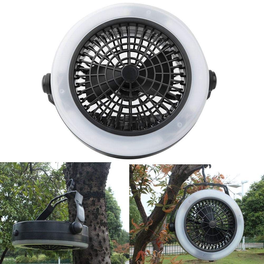 Lampe De Camping LED Avec Ventilateur USB Rechargeable - 2400mAh - 3 Vitesses - Pour Tente, Voiture, Jardin