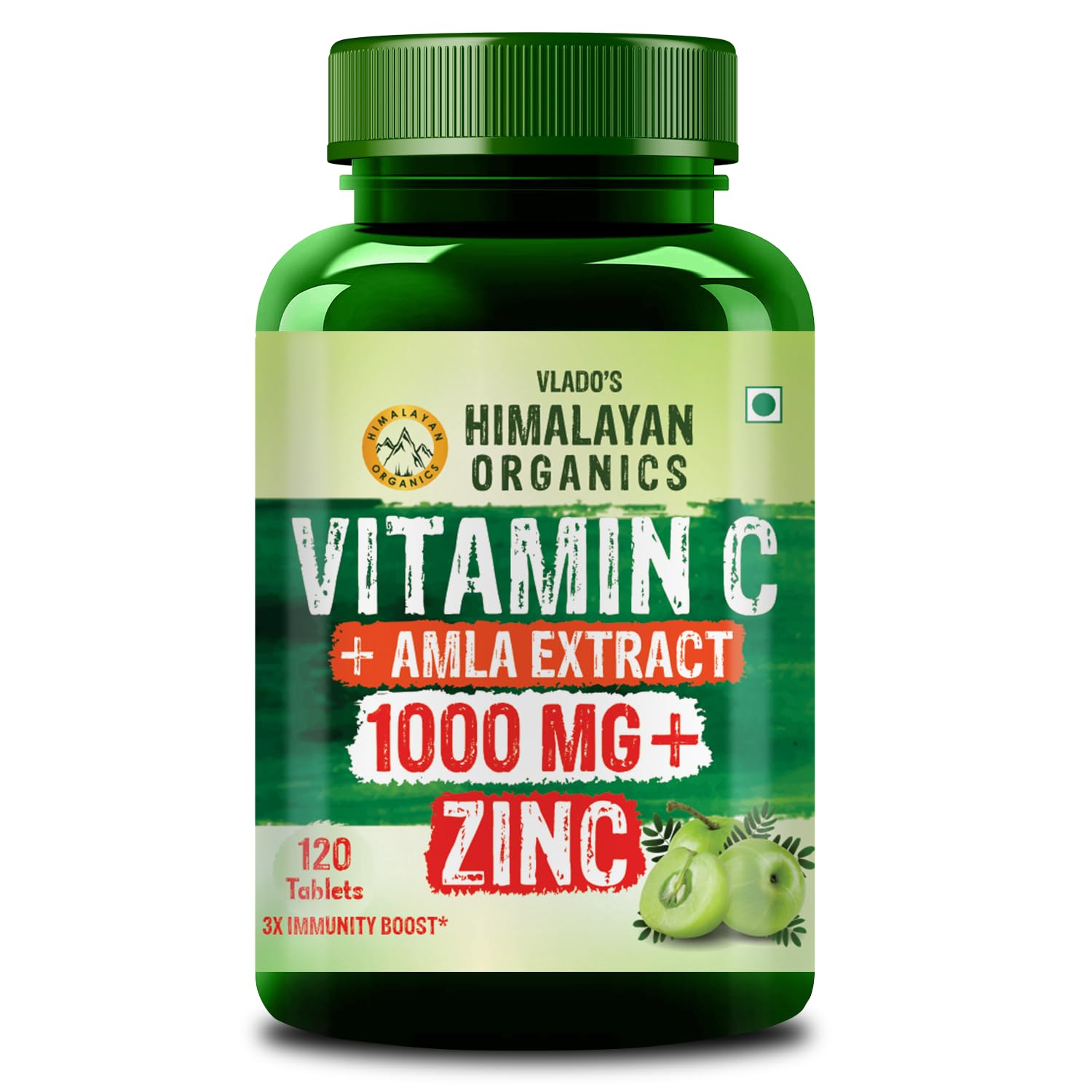 HIMALAYAN ORGANICS Vitamin C Tablets from Natural Fruits | Immnunity, Antioxidant & Skin Care | 120 Vegan Tablets