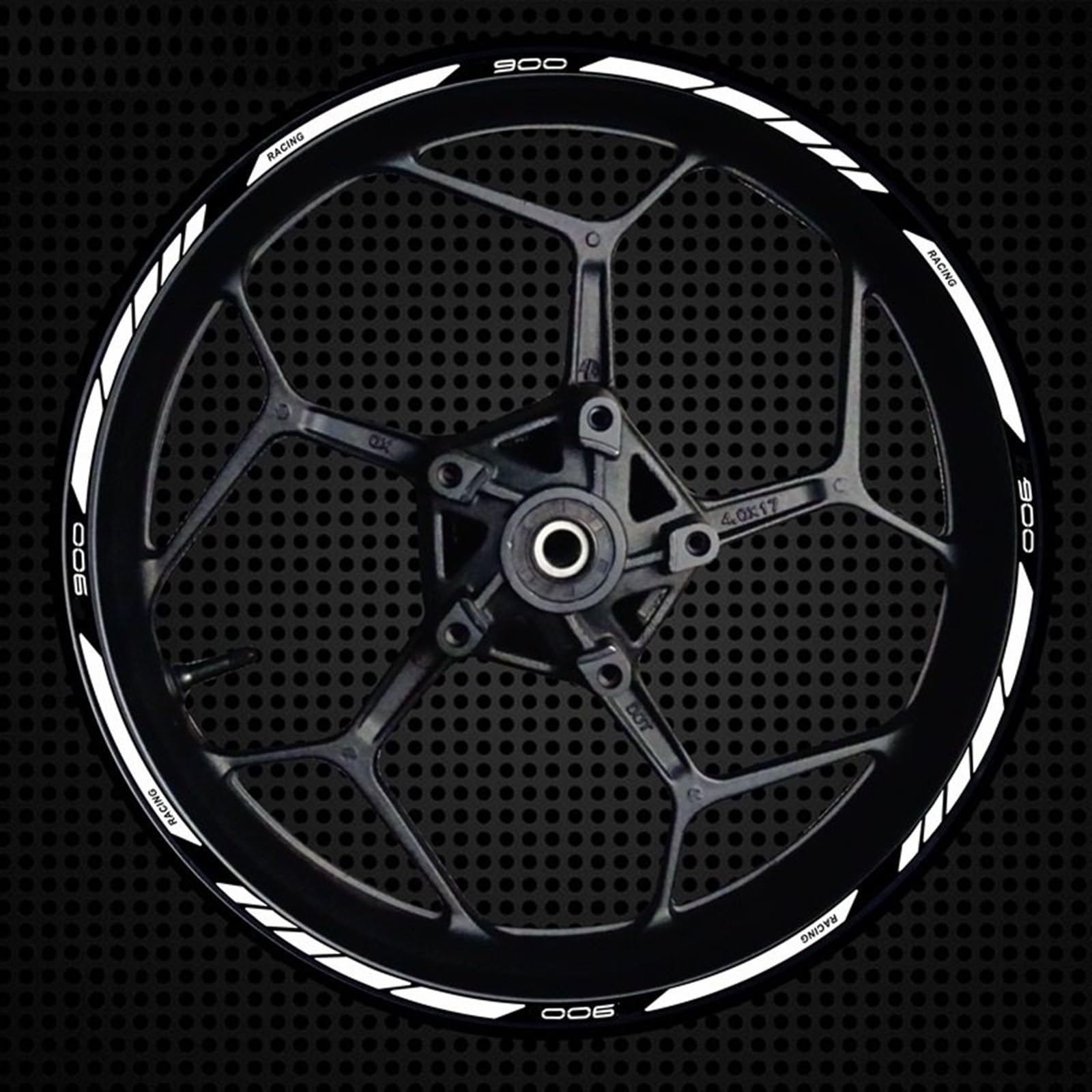 Tire Modification Motorcycle Rim Stickers Wheel Film Border Reflective Decals for Kawasaki for Z900 for Z-900 Motorbike(Color8)