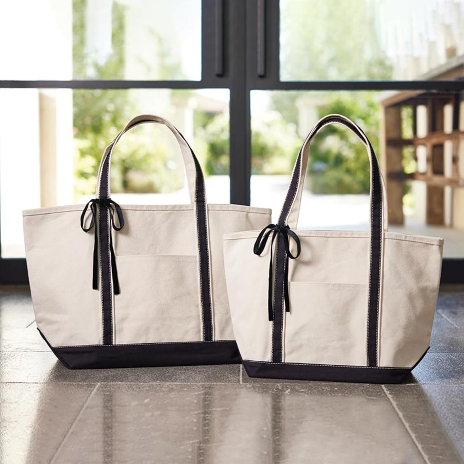 Santa Barbara Design Studio Tote Bag For Women Canvas Shoulder Bag with Genuine Leather Handles, - Image 2