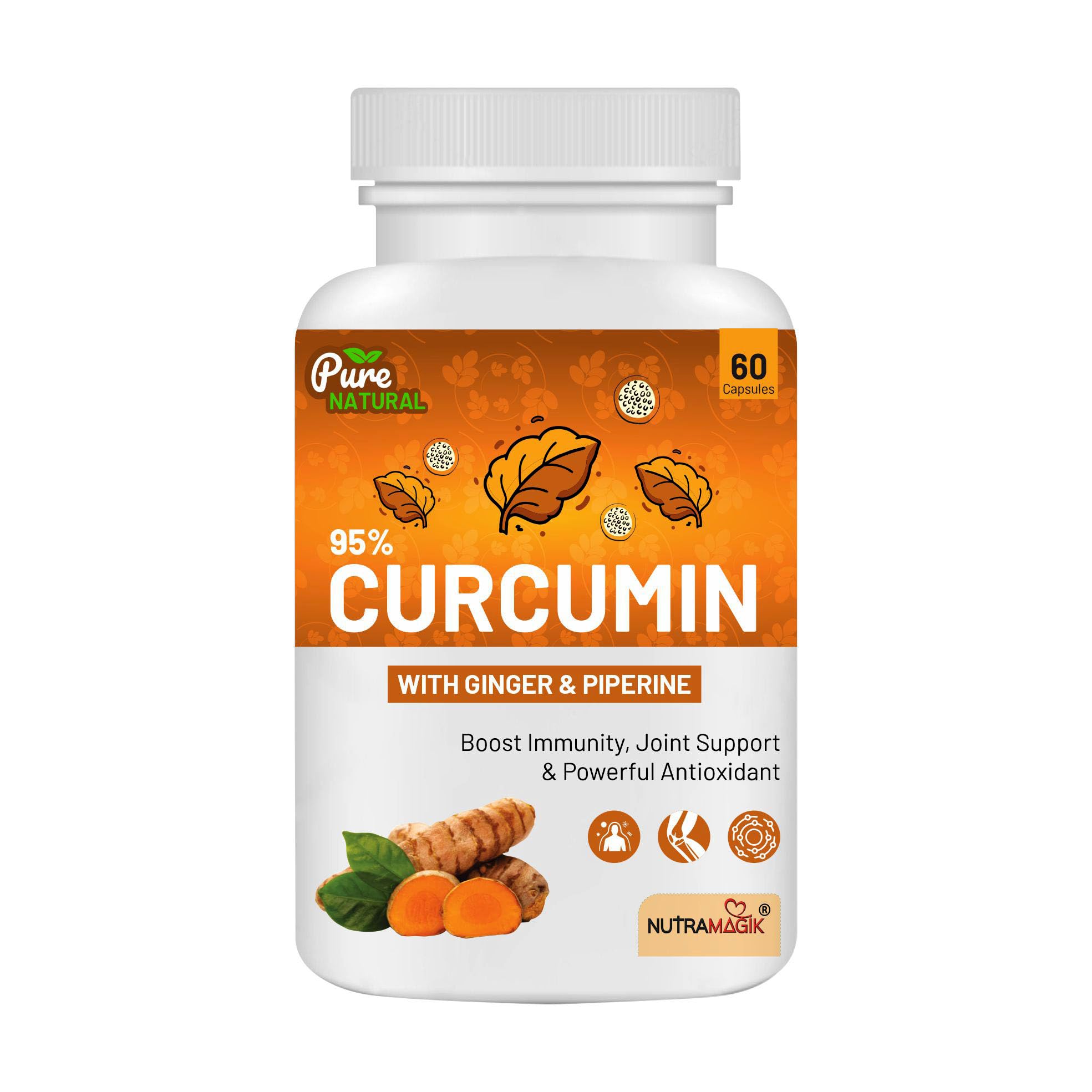Nutramagik 95% Curcumin with Ginger and Piperine Extract(700mg)-60 Veg capsules-image-16