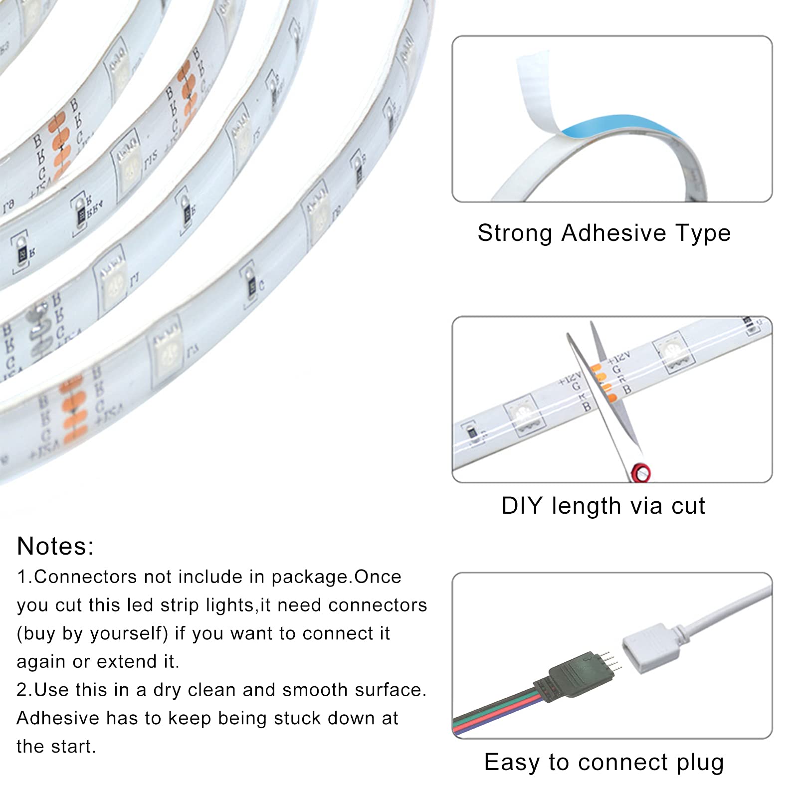 Amazon.com: LED Strip Lights, 32.8ft Tape Lights RGB Color Changing with  Remote for Desk Bedroom Party Christmas : Tools & Home Improvement
