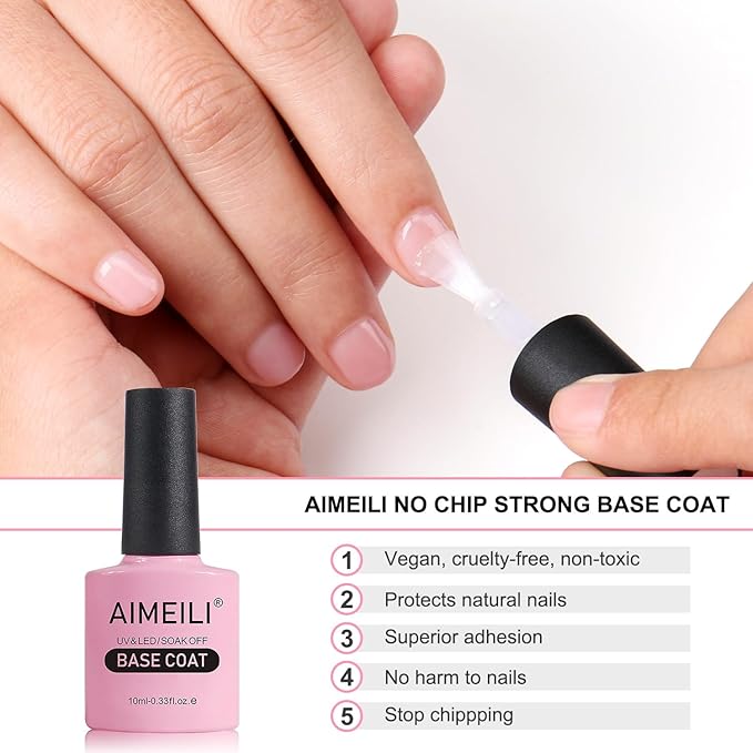 Esmalte de uñas gel AIMEILI top y base coat set 2 x 10 ml miniatura 4