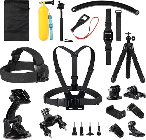 Miniatura 1 de Kuptone Kit de accesorios de cámara de acción para GoPro Hero 1110987654, GoPro Max, GoPro Fusion, Insta360, DJI Osmo ActionAction 2, AKASO