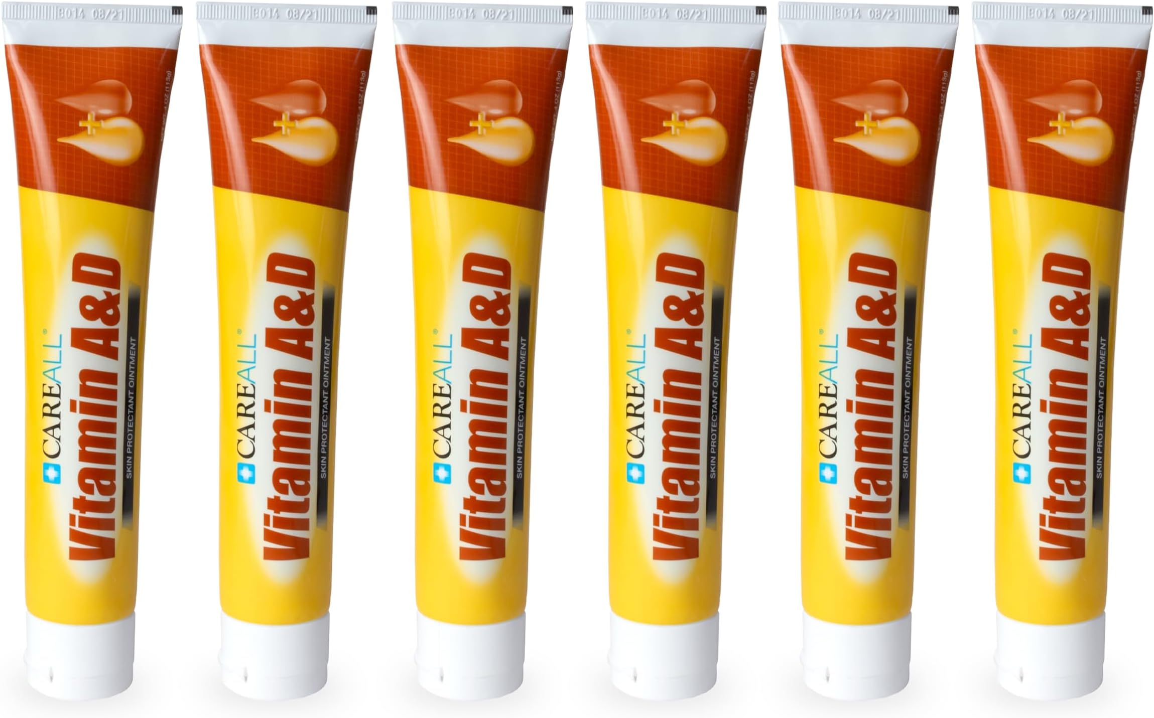 CareAll (6 Tubes) 4oz Vitamin A&D Ointment Treats and Prevents Diaper Rash, Seals out Wetness. Protects and Relieves Dry Cracked Skin, Minor Cuts, Scrapes and Burns