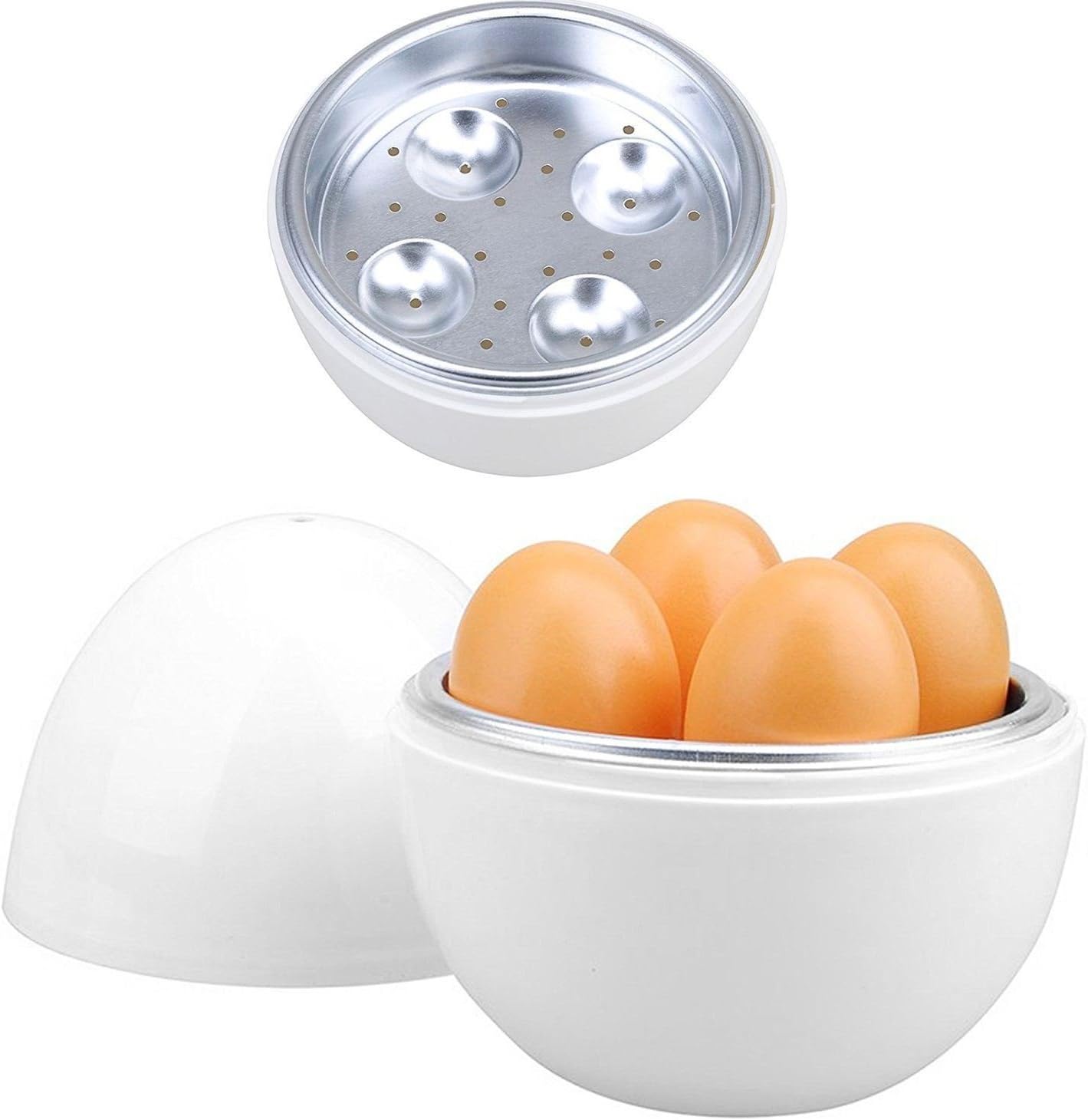 Unibos Microwave Electric Egg Boiler Cooker for up to 4 Eggs & Egg Poacher & Omelette Maker New