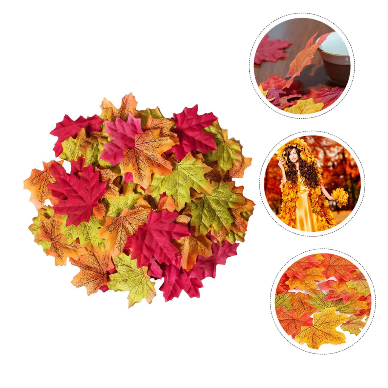 Cabilock 3 Set Simulazione Foglia D'acero 8cm Pianta Decorazioni Autunnali Per La Casa Foglie Artificiali Foglie Autunnali Di Acero Di Stoffa Simulazione D'acero 600 Pezzi * 3