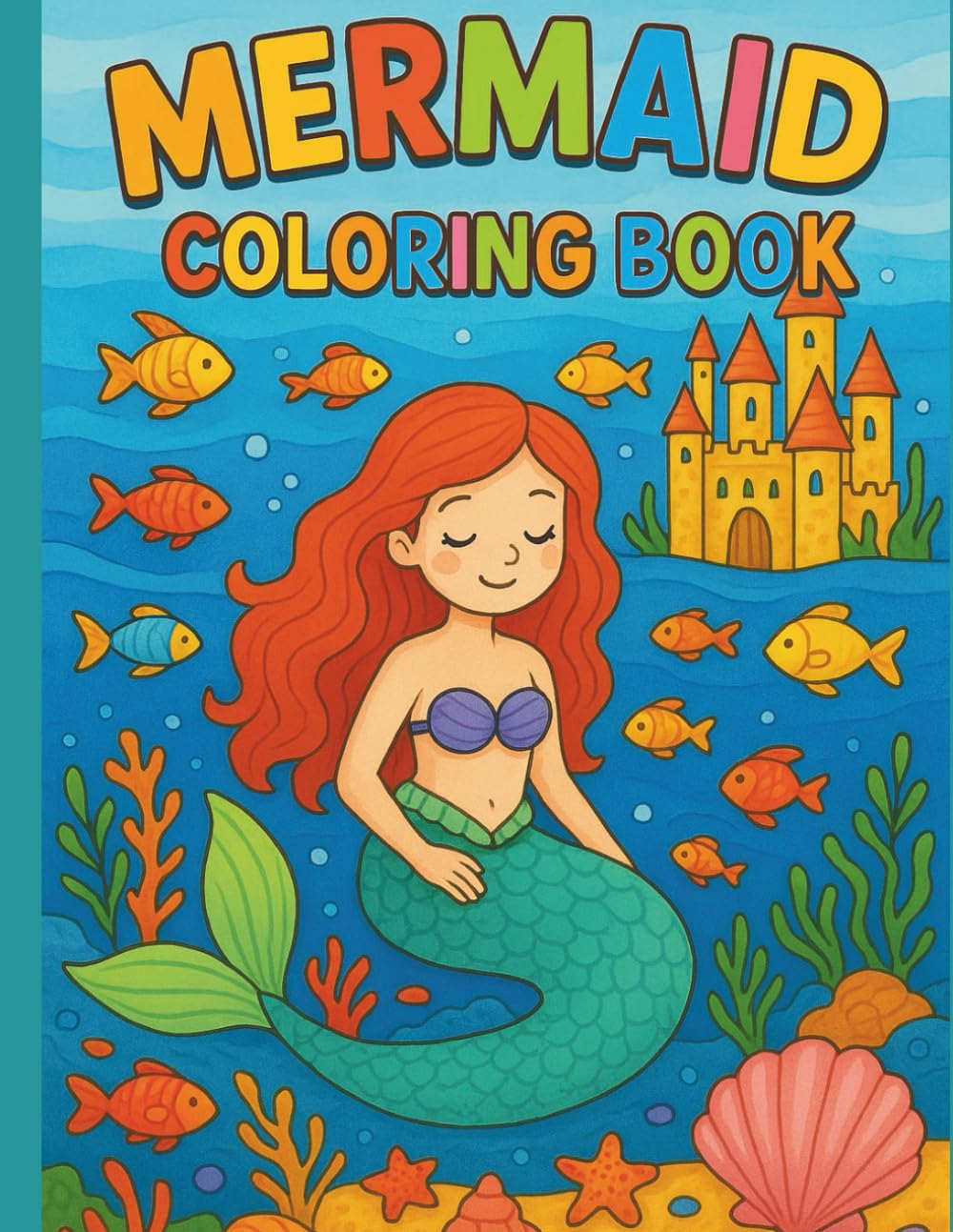Mermaid Coloring Book for Kids Ages 4–8 | Cute Under the Sea Coloring Pages with Mermaids, Ocean Animals & Fantasy Scenes: 50 Fun and Easy Coloring ... to Inspire Imagination and Fine Motor Skills