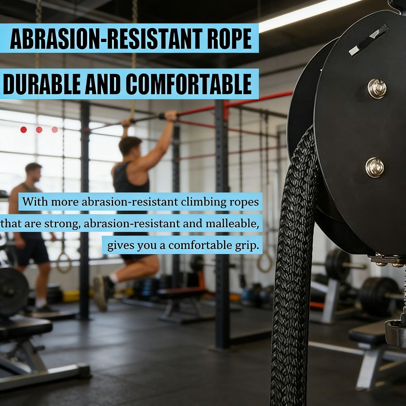 LAT Pulldown-Maschine & Endlos-Seiltrainer, Schulterzugsystem – Seilzug-Maschinensystem für Zugseil Fitnesstraining | Griff-, Arm-, Rücken- & Körperkoordinationsübungen