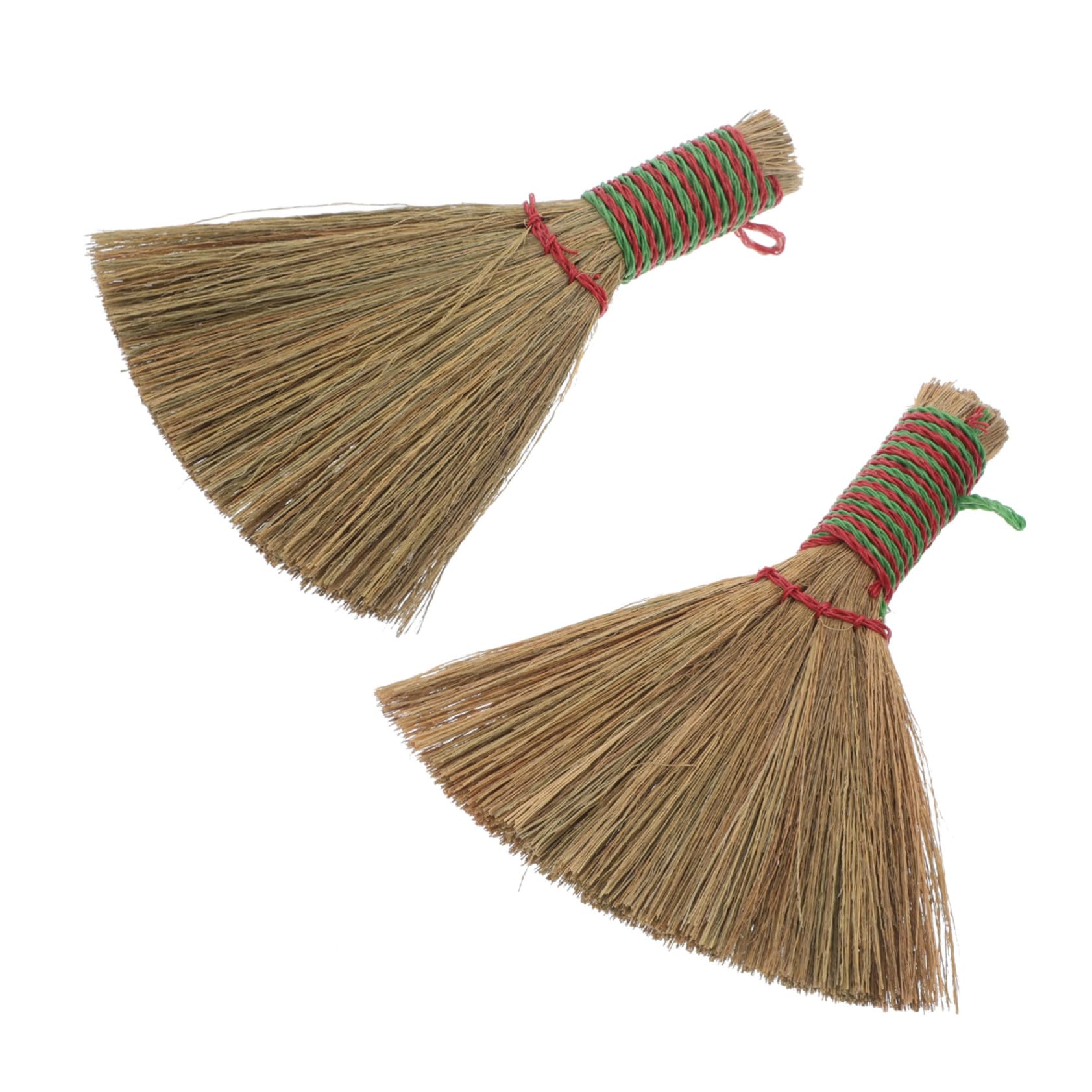 NOLITOY Brush 2 Pack Mini Desk Broom Small Cleaning Brush Natural Cogon Grass Easy to Handle Lightweight for Home