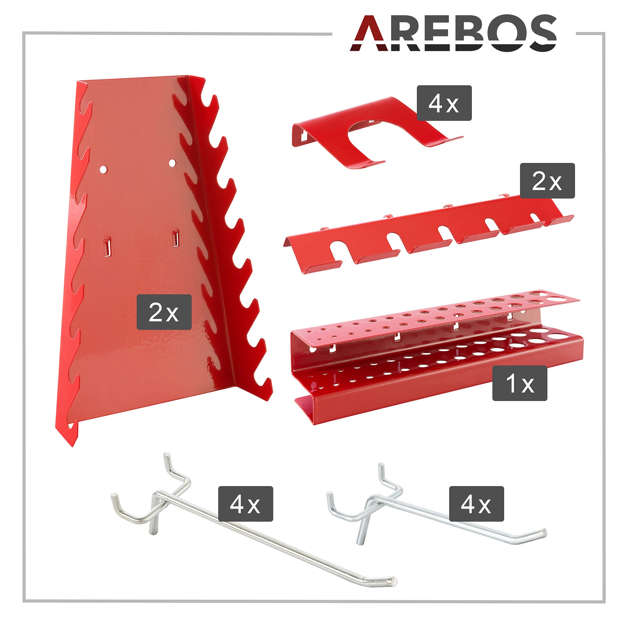 Arebos - Panneau mural pour rangement d'outils - Panneau mural