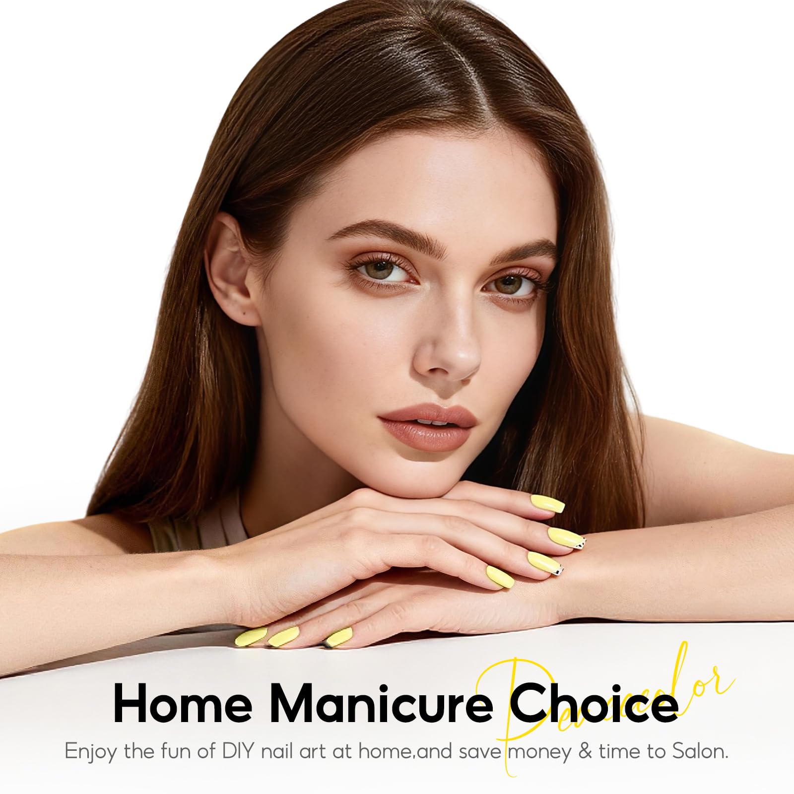 PEACECOLOR Vernis Gel UV Semi Permanent Jaune, 10ML Vernis à ongles Soak Off UV/LED Gel Nail Polish DIY Cadeau pour Femme
