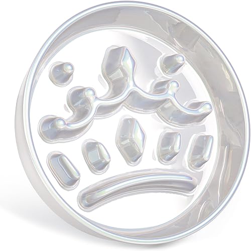 Vista 10 de LE TAUCI Cuencos de cerámica para perros de alimentación lenta, elevados para razas pequeñas, 6 pulgadas, azul, antideslizantes Vortex Blue+Soporte