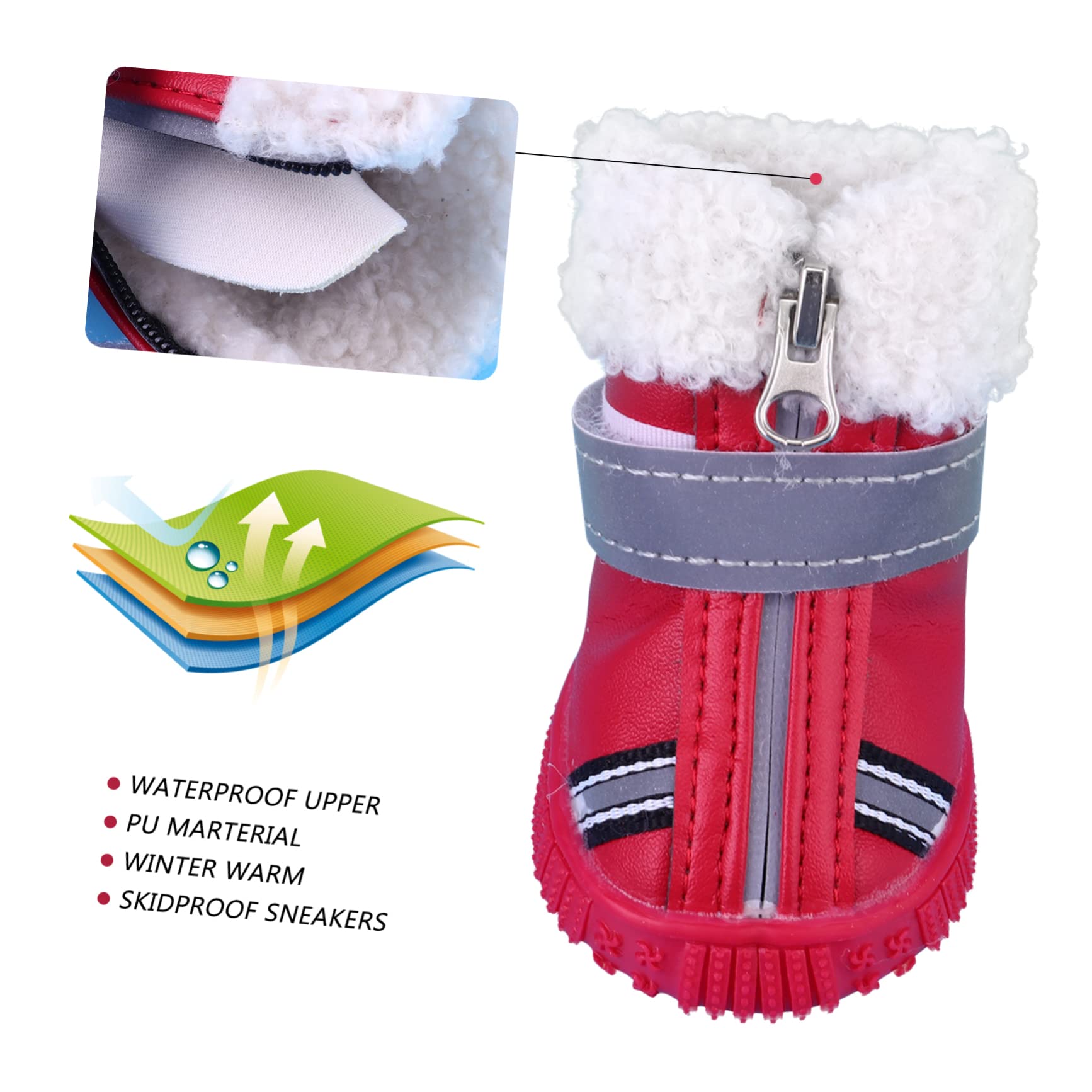 POPETPOP 12 Pièces Chaussures De Chien Automne Hiver Bottes Raquettes à Neige pour Petits Chiens Protecteur De Pattes d'animaux De Noël Automne Et Hiver Coton Chaussures Courtes
