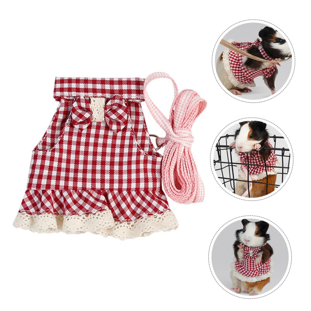 BESPORTBLE 3 Pz Piccola Pettorina Per Animali Domestici Imbracatura Da Furetto Guinzaglio Per Gattini Pettorina Per Piccoli Animali Kit Di Imbracatura Coniglietto Dei Cartoni Animati Stoffa