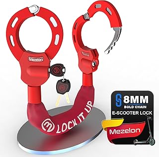 Mezelon E Scooter Lock 8 mm | Bicycle Lock | High Security Locks | Handcuff Lock | Heavy Duty Locks for E Scooter/Bicycle/E-Bike/Motorcycle
