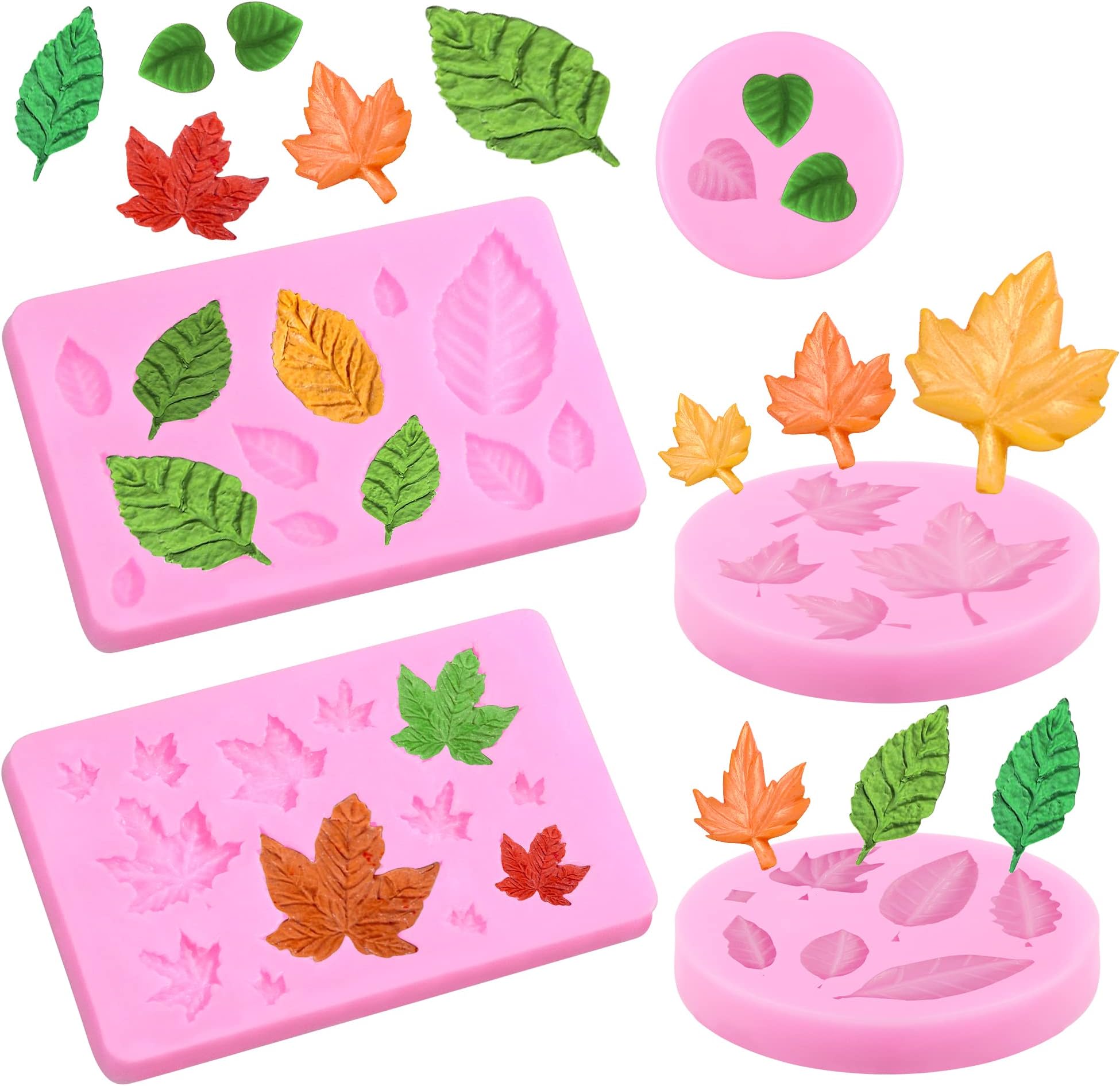 Garloy 2Pack 10Cavity Leaf Silicone Soaps Mold, The Leaves