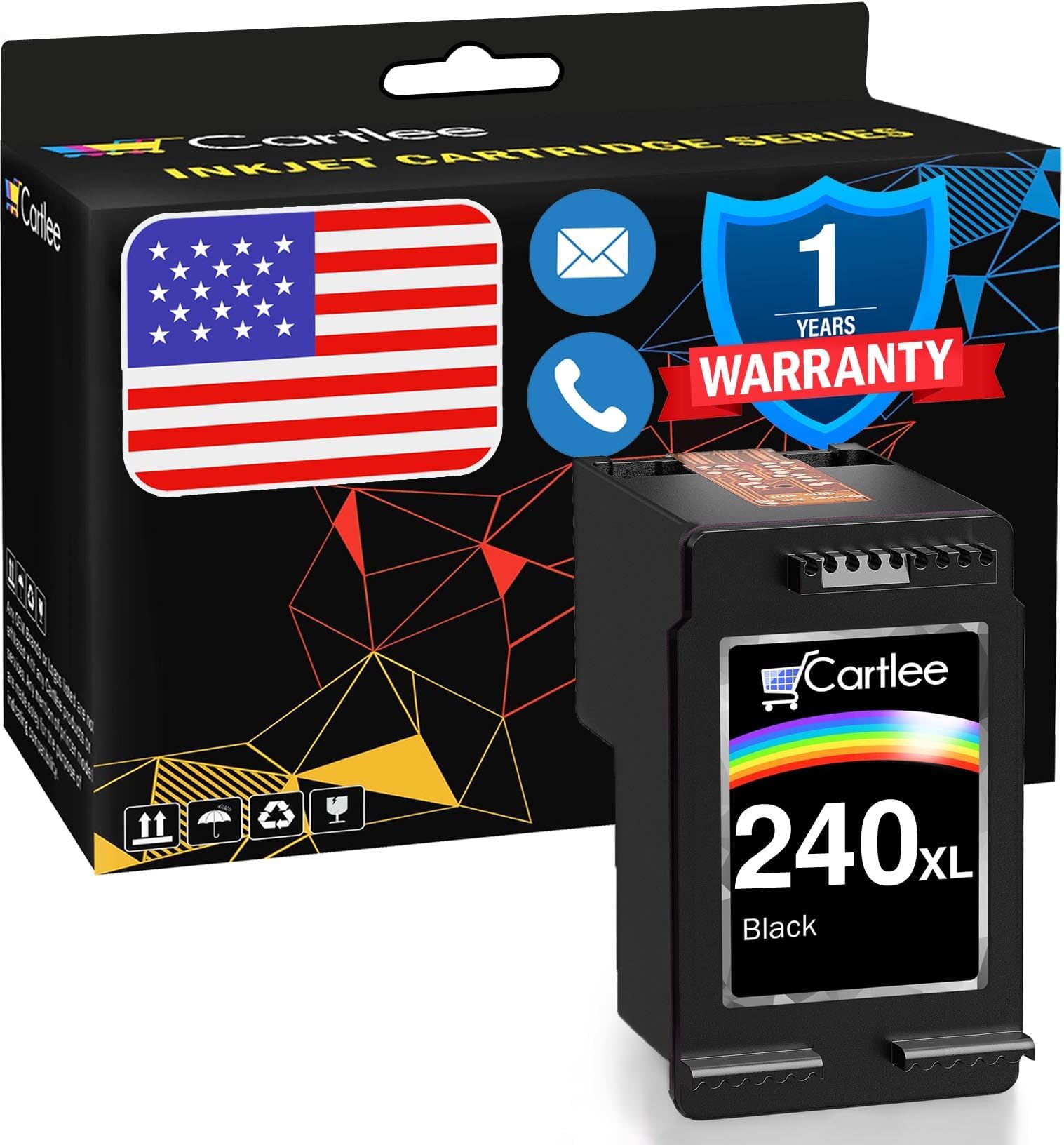 Cartlee Remanufactured Ink Cartridge Replacement for Canon PG-240XL 240 XL PIXMA MX472 MX452 MG3520 MX432 MX439 MG3220 MX512 MG2120 MX459 MG3620 MG3600 MX479 (1 Black)