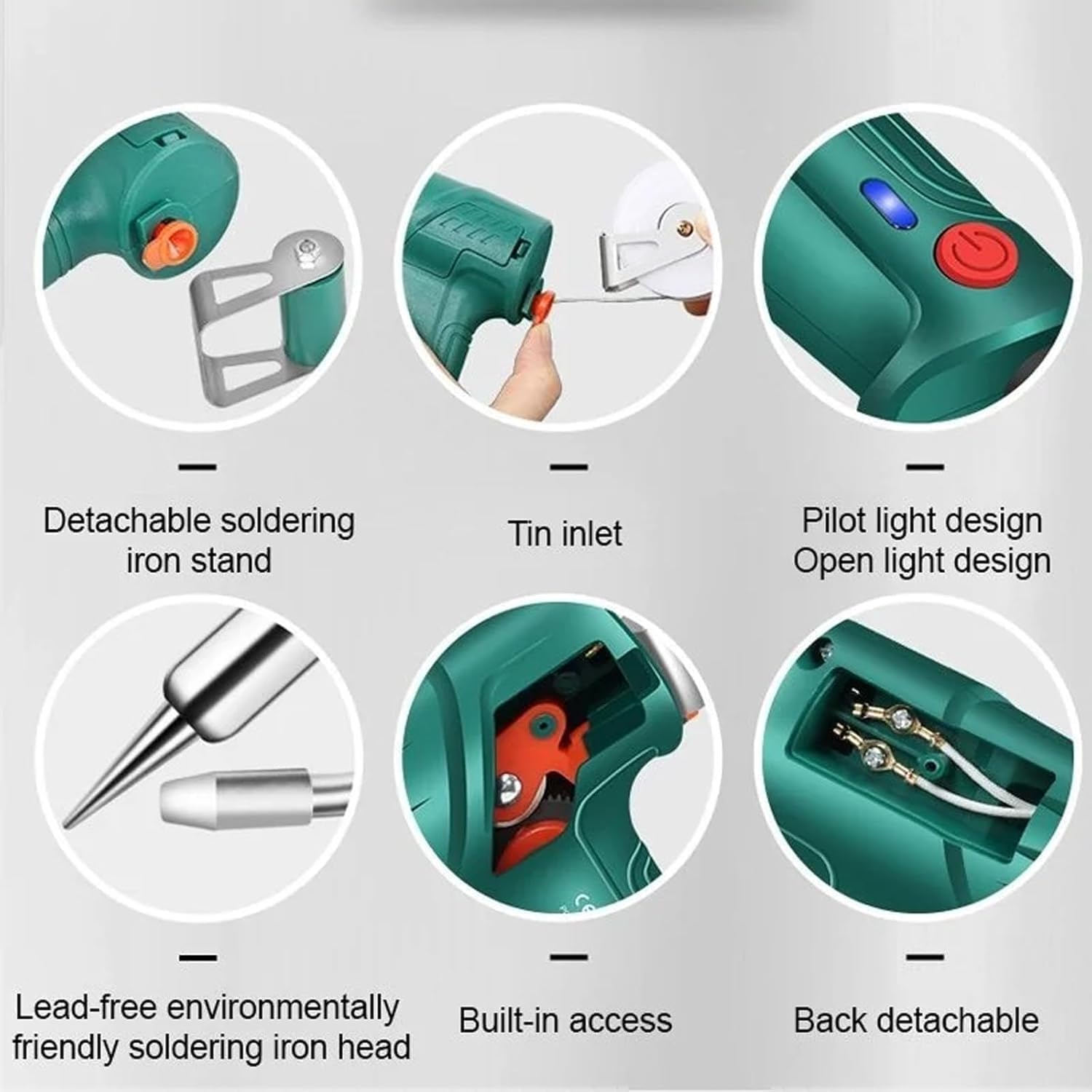 Multi-Function Soldering Iron Soldering Gun Set, External Heating Soldering Gun, Multi Function Soldering Gun,Soldering Gun Kit,60w External Heating Soldering Gun (green)