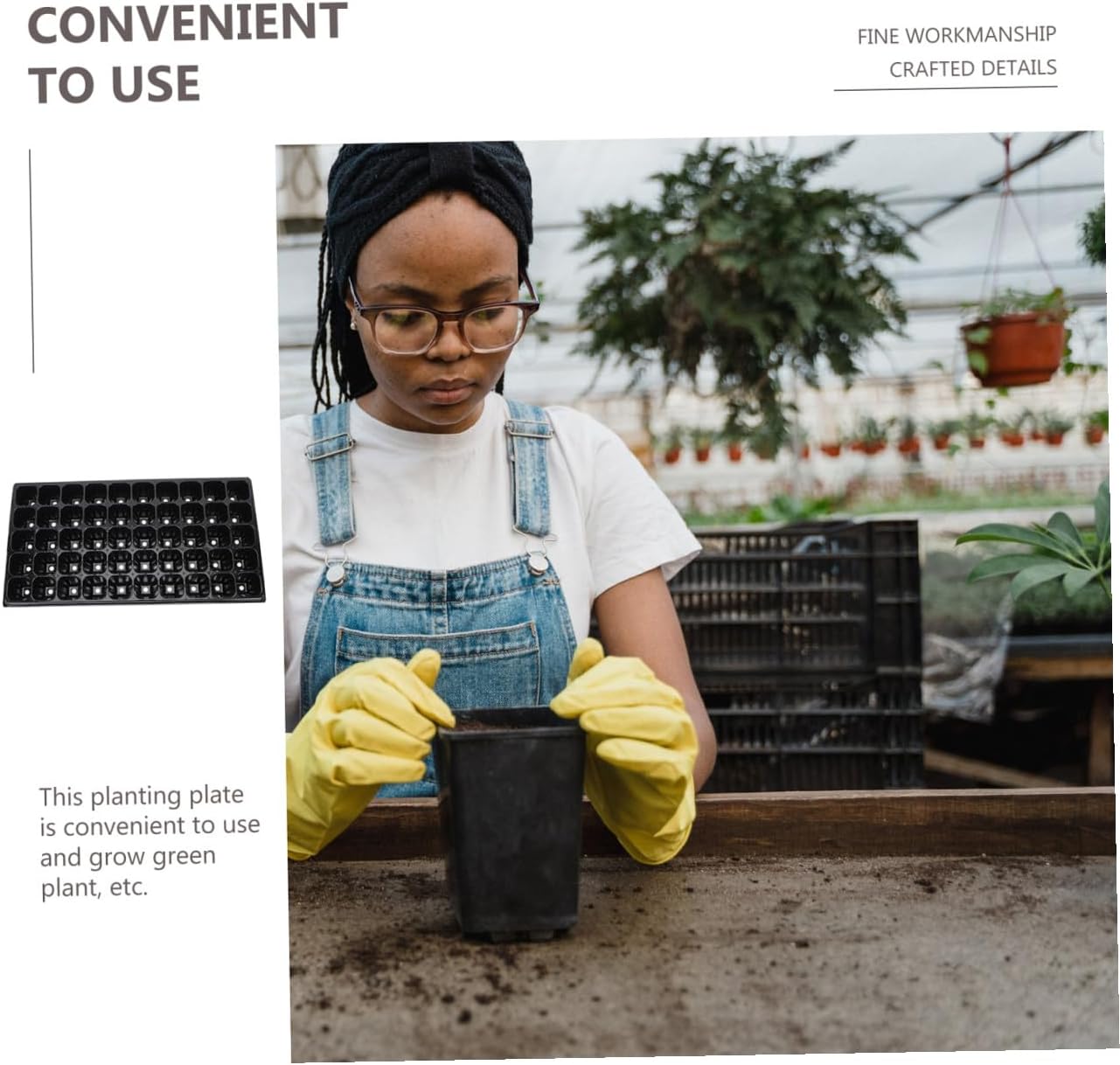 ARTIBETTER 10pcs Thickened Germination Trays Seed Starter Plant Nursery Trays for Vegetable Seedlings Garden Planting Supplies