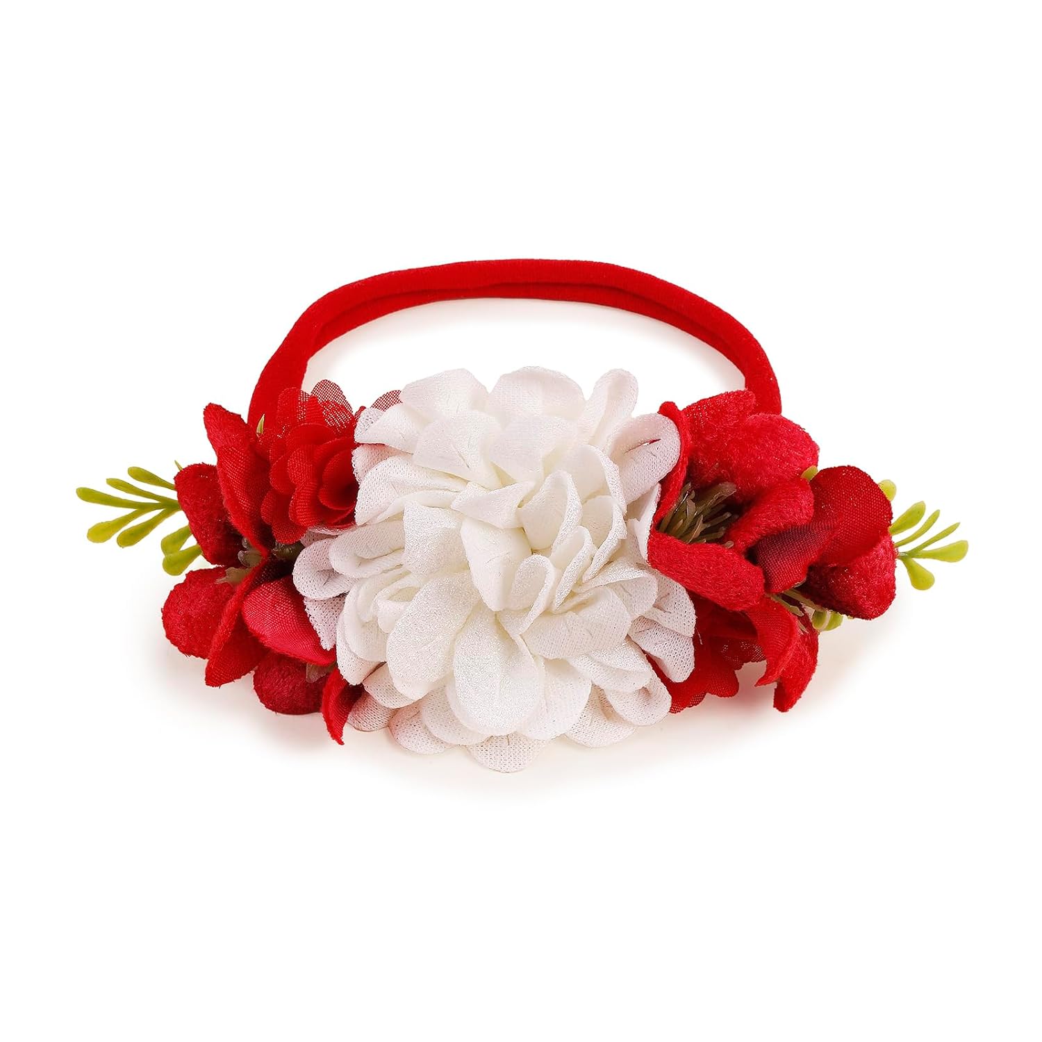 Baby Girl Flower Christmas Headband 3 PCS Elastic Hairbands Handmade Nylon Bows Headbands Chic Floral Hair Accessories Kids XMAS Gifts for Newborn Infant Toddlers - Image 5