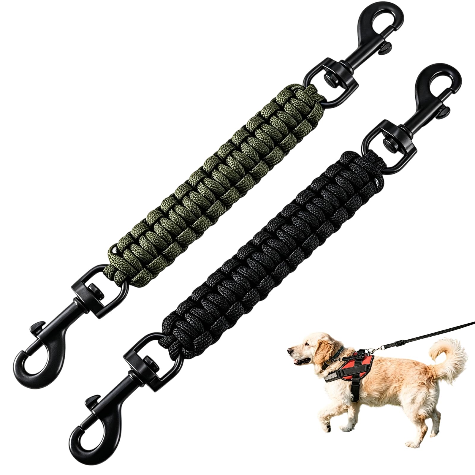 Slip Lead for Dogs, Small Dog Collar, Dog Slip Lead, Double Ended Lead for Dogs, Hiking Safety Backup, Running Escape Prevention, Daily Walk Security, 22 by 2.5 cm