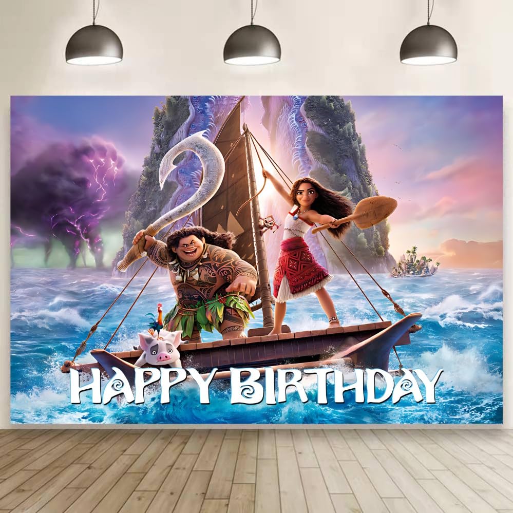 Wall Decor Backdrop for Moanana Birthday Decorations Birthday Banner for Party Supplies (5x3ft)