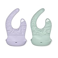 Vista 10 de OXO Tot Babero enrollable, paquete de 2, flor y anochecer