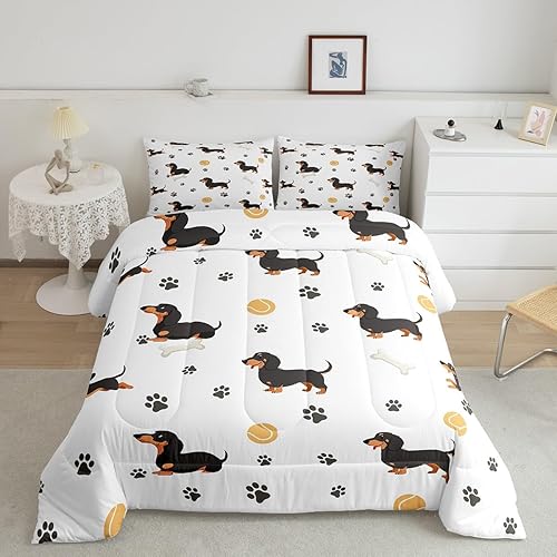 Miniatura 105 de Castle Fairy Juego de edredón con bandera estadounidense, tamaño King, ropa de cama de animales de pastor alemán para niñas y adolescentes, juego