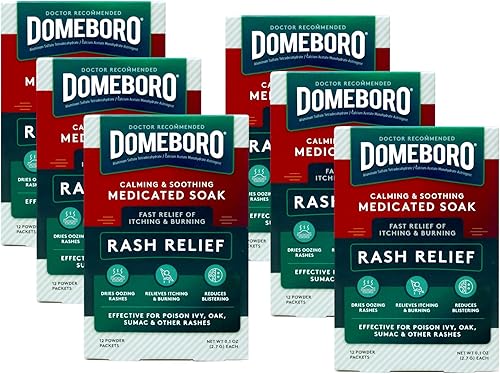 Domeboro Paquetes de polvo de solución astringente - 12 paquetes, paquete de 6