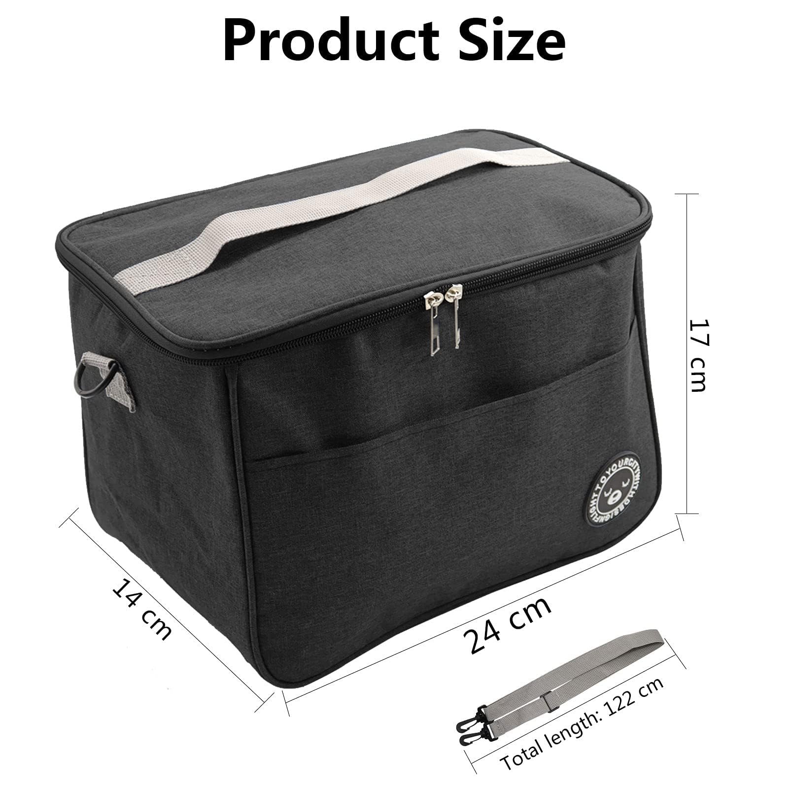Borsa Isotermica da Pranzo 6L Pieghevole Frigo Isoterma per Alimenti Picnic Leggera Impermeabile Termica (Nero)