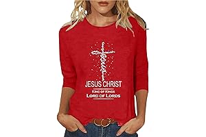 sale on stuff Women Easter Day Tops Jesus Cross Printed Tee Casual...
