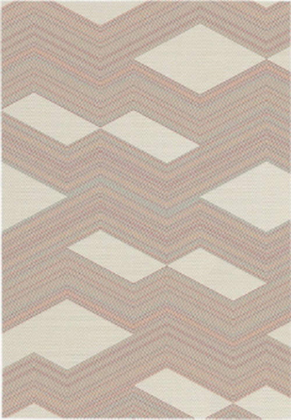 ASPECT TWIST Chevron Patterned Rug-Jagged Red and Orange Zigzag lines on a Cream background 120x170cm, Polypropylene, 120 x 170 cm, RUG104/170