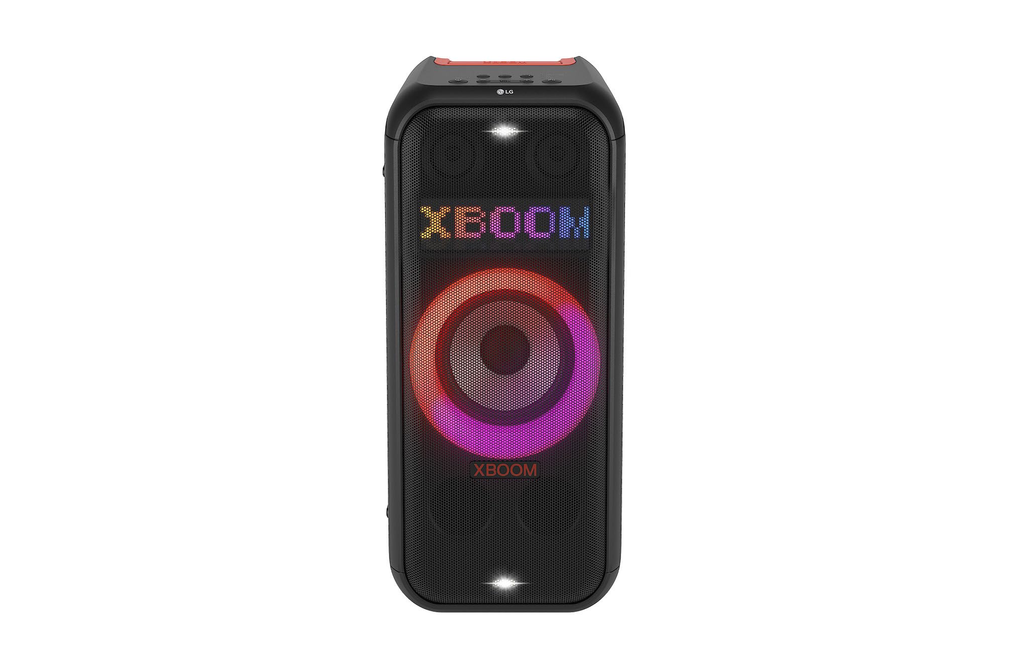 XBOOM XL7S Bluetooth Speaker 250W, 8 Inch Woofer Speaker, Customizable Dynamic Lighting, with Handle and Wheels, Professional Karaoke, Splashproof (IPX4), 20 Hours Autonomy, Black